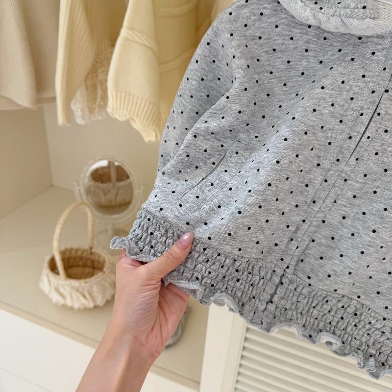 Filles Polka-dot Veste à clin d'oeil et ensemble de pantalons flamboyants