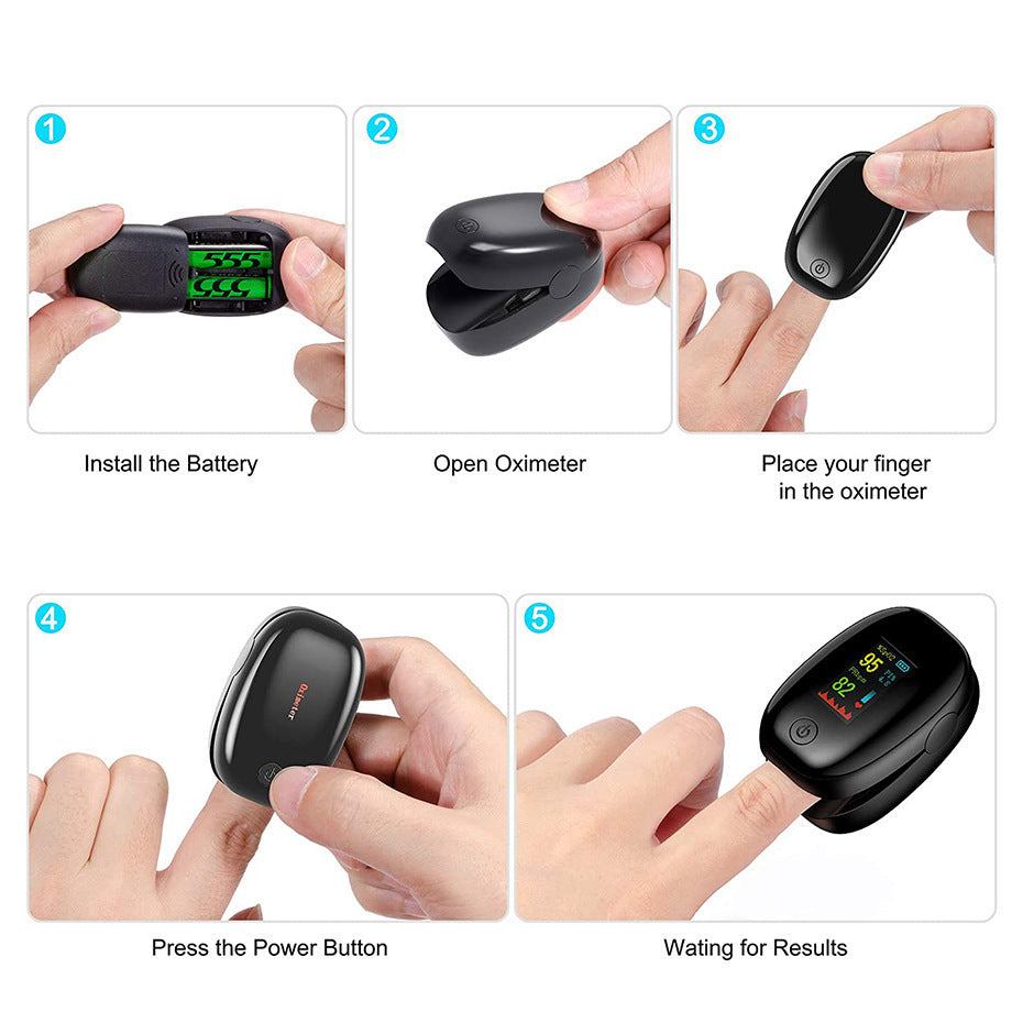 Oximètre pulsé à bout de doigts - OLED affichage sang Saturation d'oxygène et moniteur de fréquence cardiaque avec