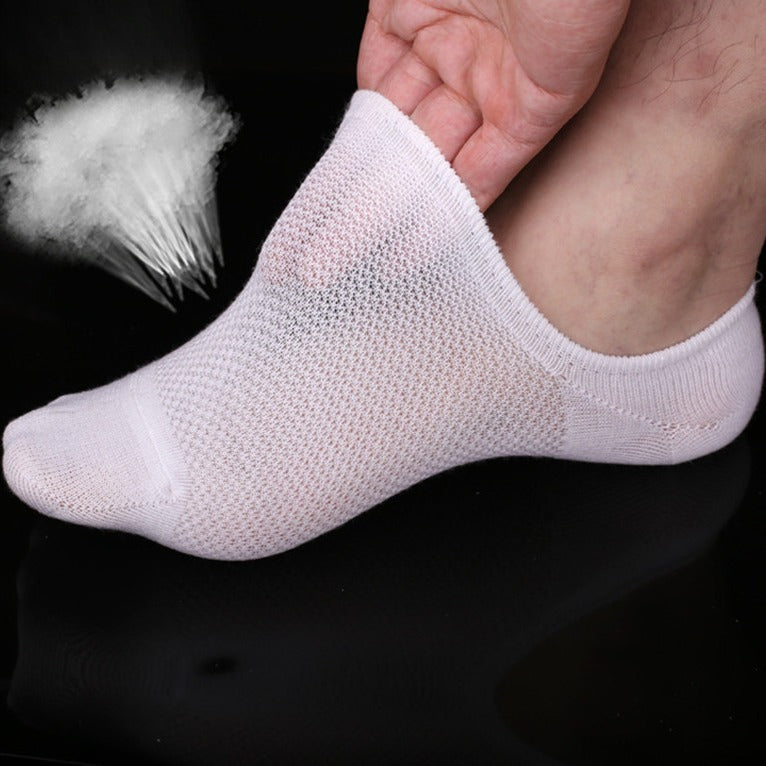 Chaussettes de bateau invisibles en fibre de bambou pour hommes d'été