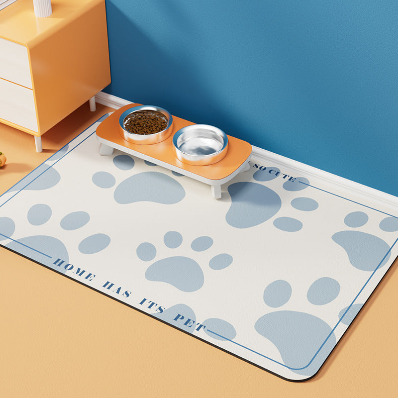 Chiens et chats Manger Mat Anti-overflow Waterproof Facile à nettoyer Animaux de compagnie Aspirant de l'eau Quick-