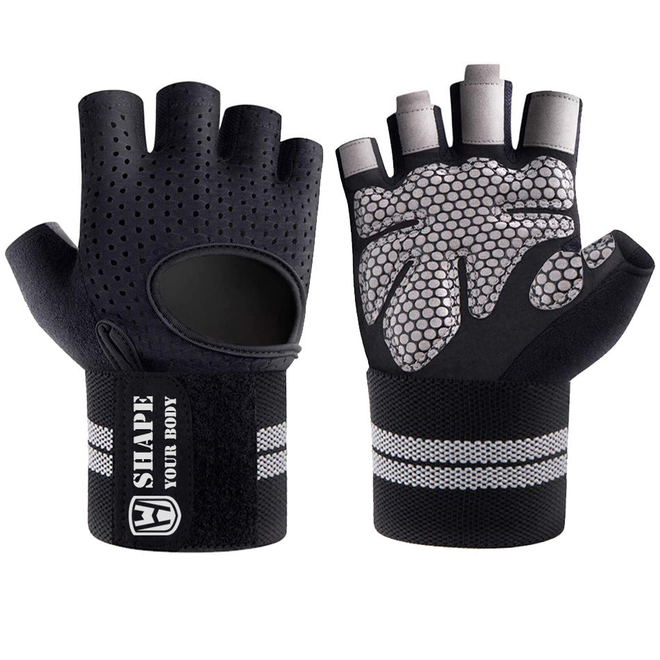 Gants de fitness haltérophilie pour les hommes et les femmes demi-finger sport anti-dérapant