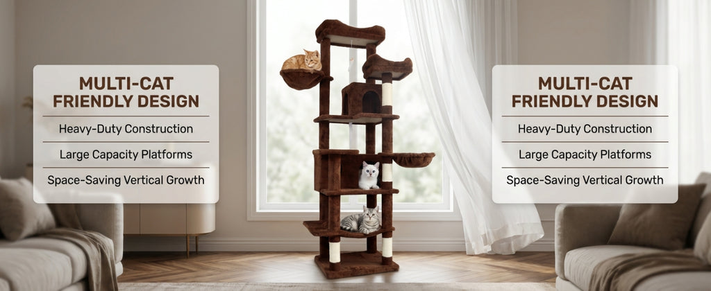 68in Grand arbre de chat vert multi-niveaux avec hamacs