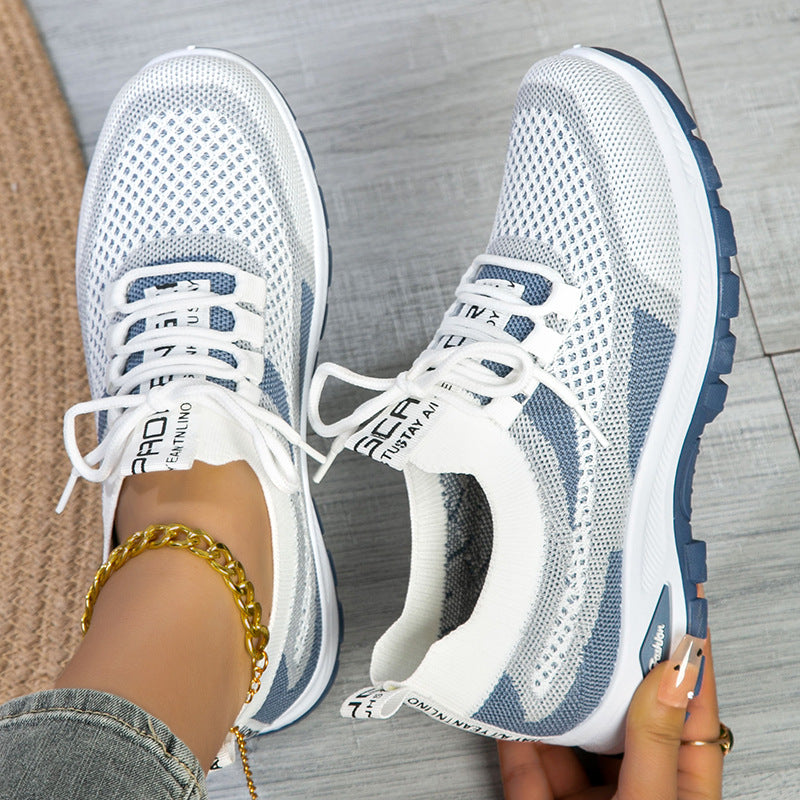 Femmes Sporty Flyknit Mesh Chaussures Low-cut léger Casual et polyvalent