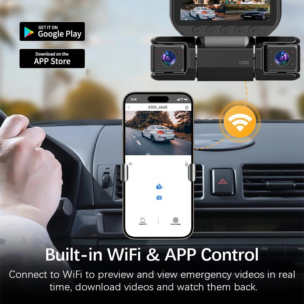 5G WiFi 4 Channel 360 Front Rear Interior Dash Cam
