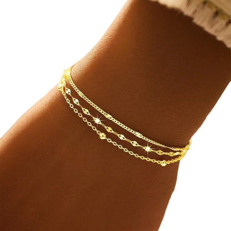 Fashionable Lip-chain Multi-couche Bracelet empilé