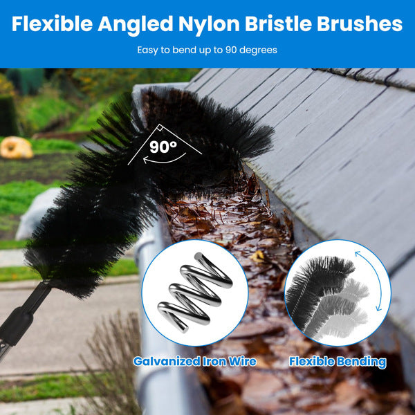 10.5FT brosse de nettoyage de gouttière avec poignée télescoping gouttière de pluie gouttière extensible
