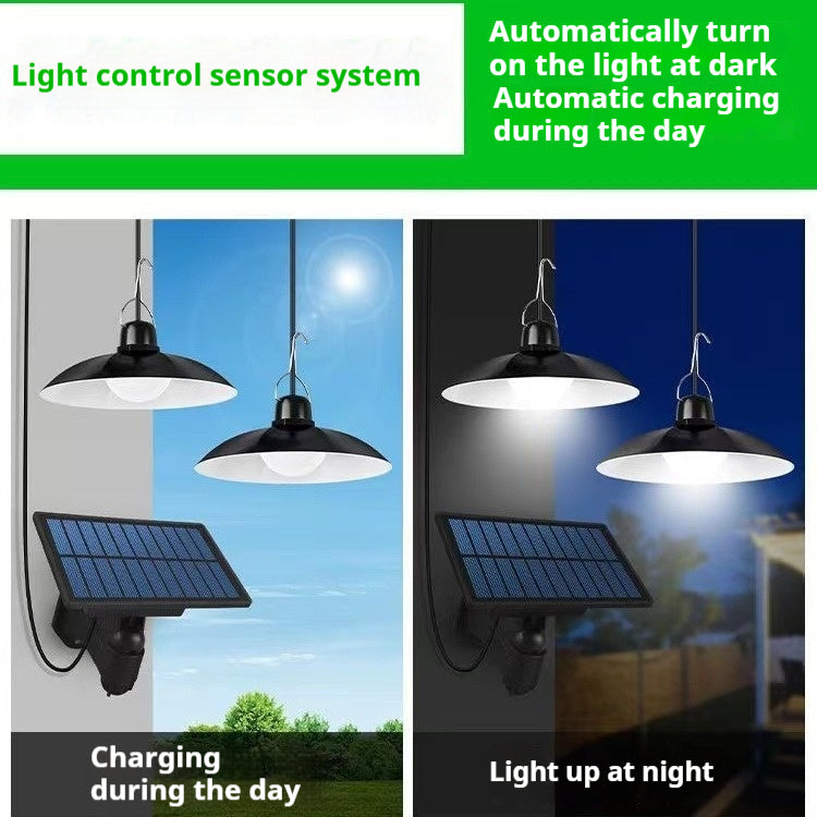 Split lumière solaire intérieur extérieur lampe de jardin Camping Tente Chandelier régulateur de lumière One Dra