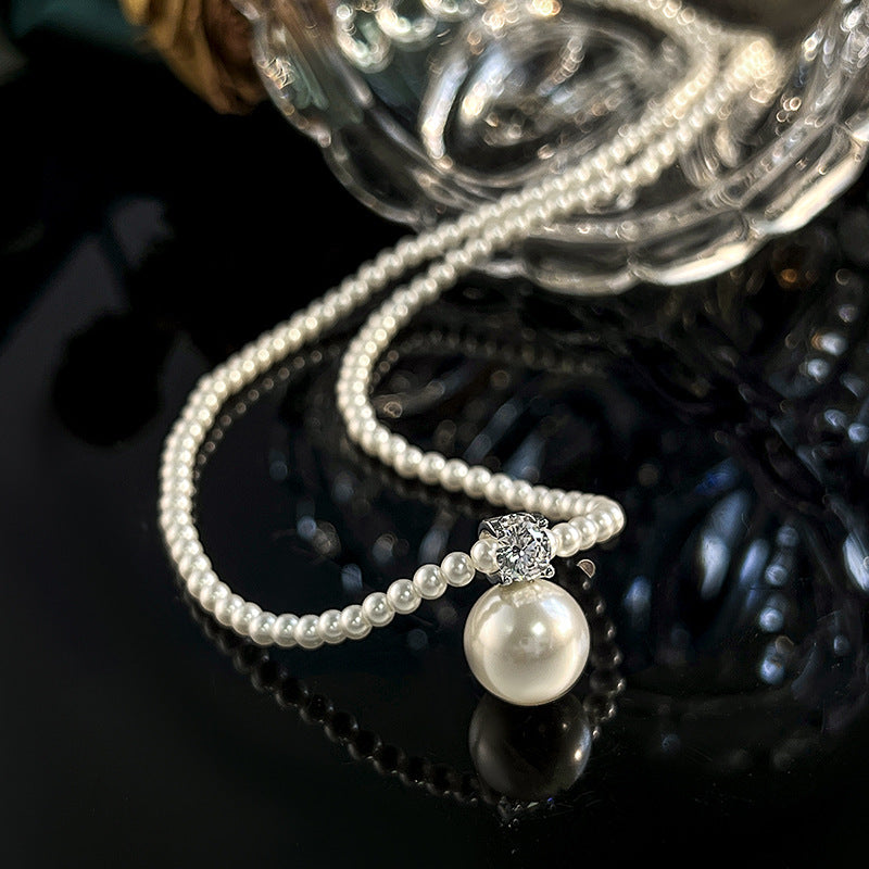 Perle set collier perles blanches pour les femmes