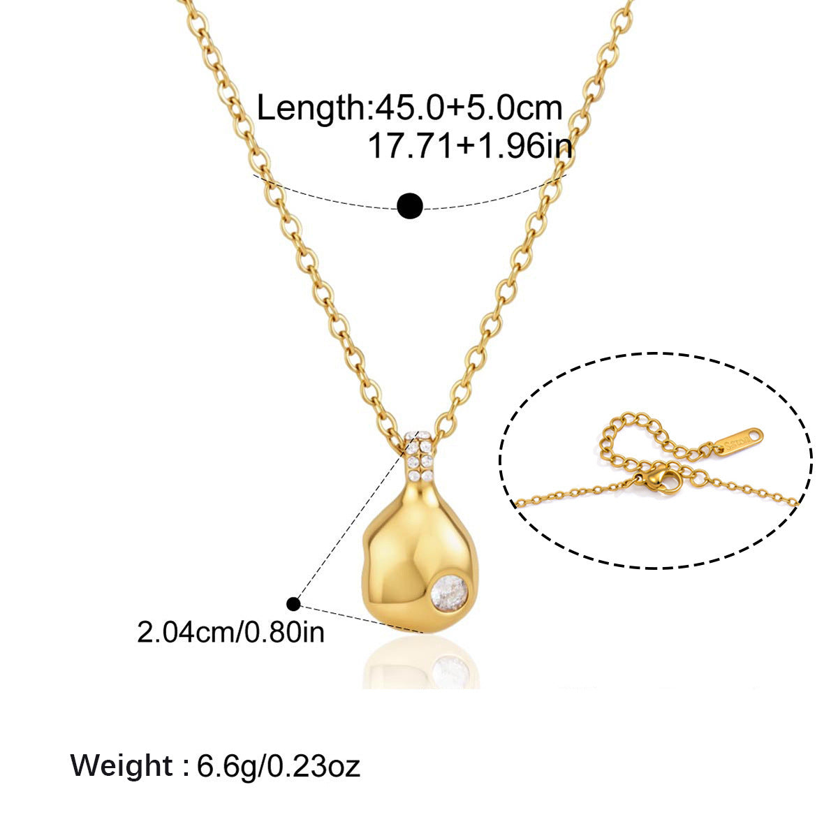 Collier en acier de titane Zircon coloré avec une sensation de luxe légère