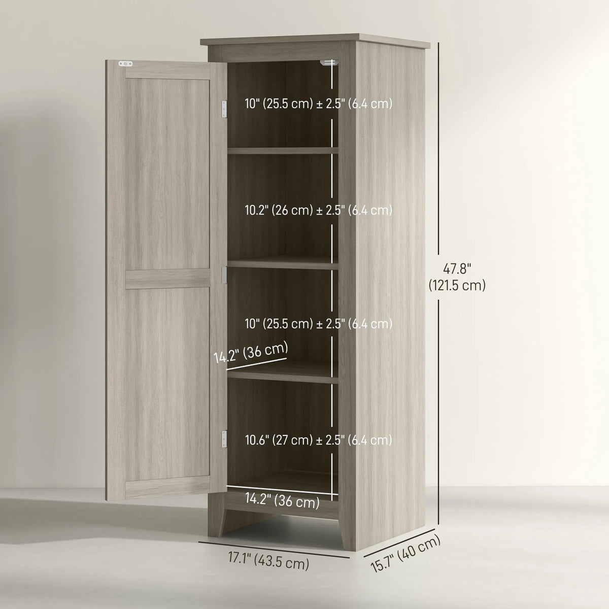 Armoire de rangement de cuisine de 48" avec porte d'étable
