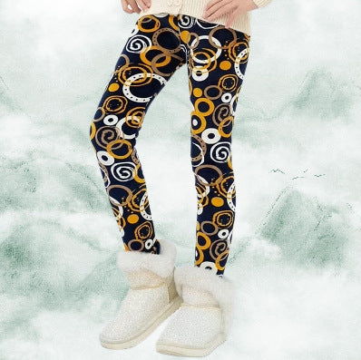 Enfants Pantalon chaud taille mince imprimé Pantalons pour enfants plus âgés