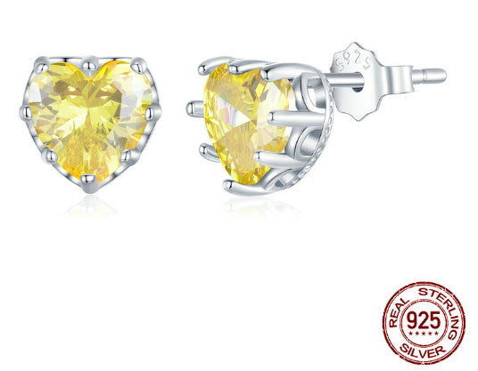 S925 Argent Sterling Décembre Love Boucles d'oreilles en pierre de naissance