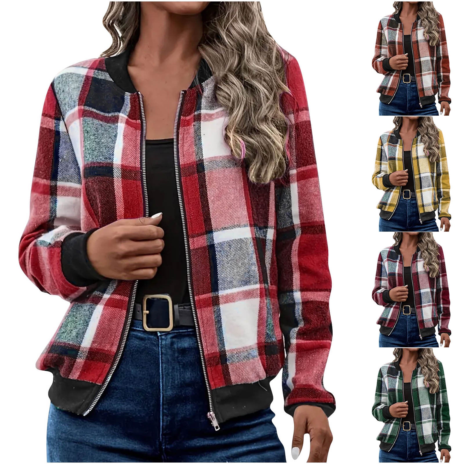 Veste zippée imprimée à manches longues pour femmes