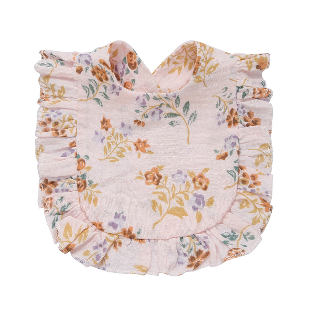 Bib de dentelle en coton pur imprimé pour enfants