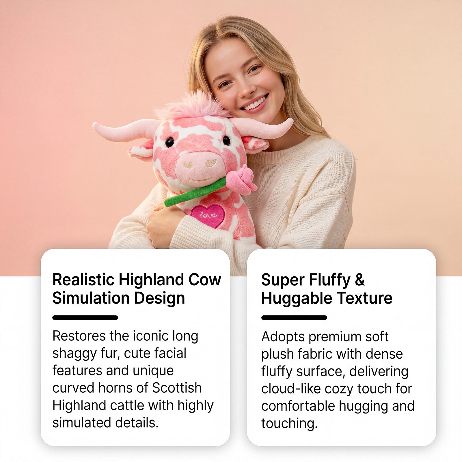 45cm Sugao Cow peluche jouet doux fluffy Decompression Cure Doll Mignon Forme