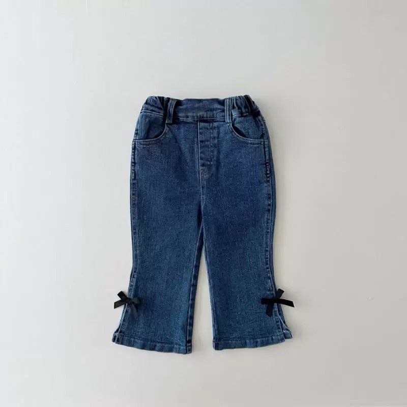 Produit Filles Micro-élastique Denim Bell-bottom Pantalons
