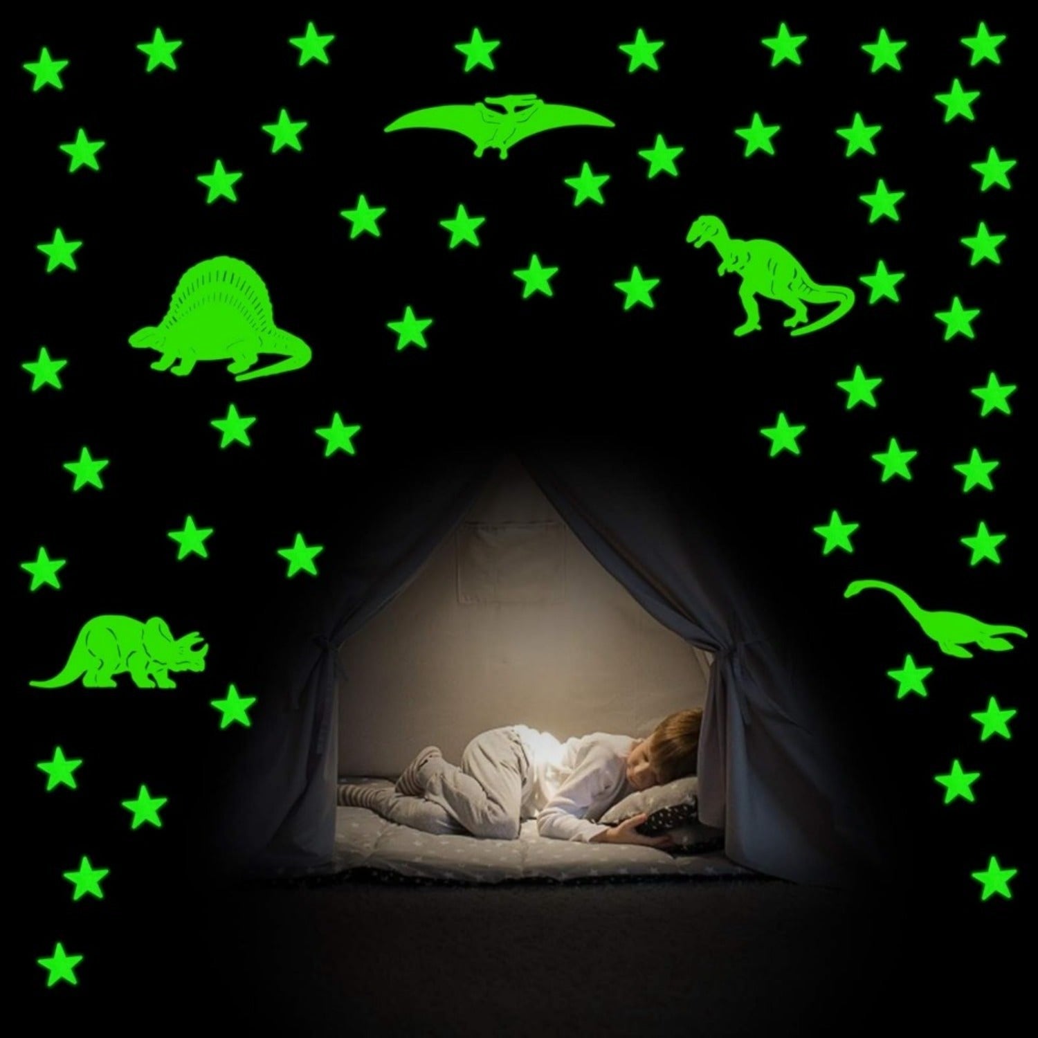 Stickers muraux Glow-in-the-Dark de 100 pièces