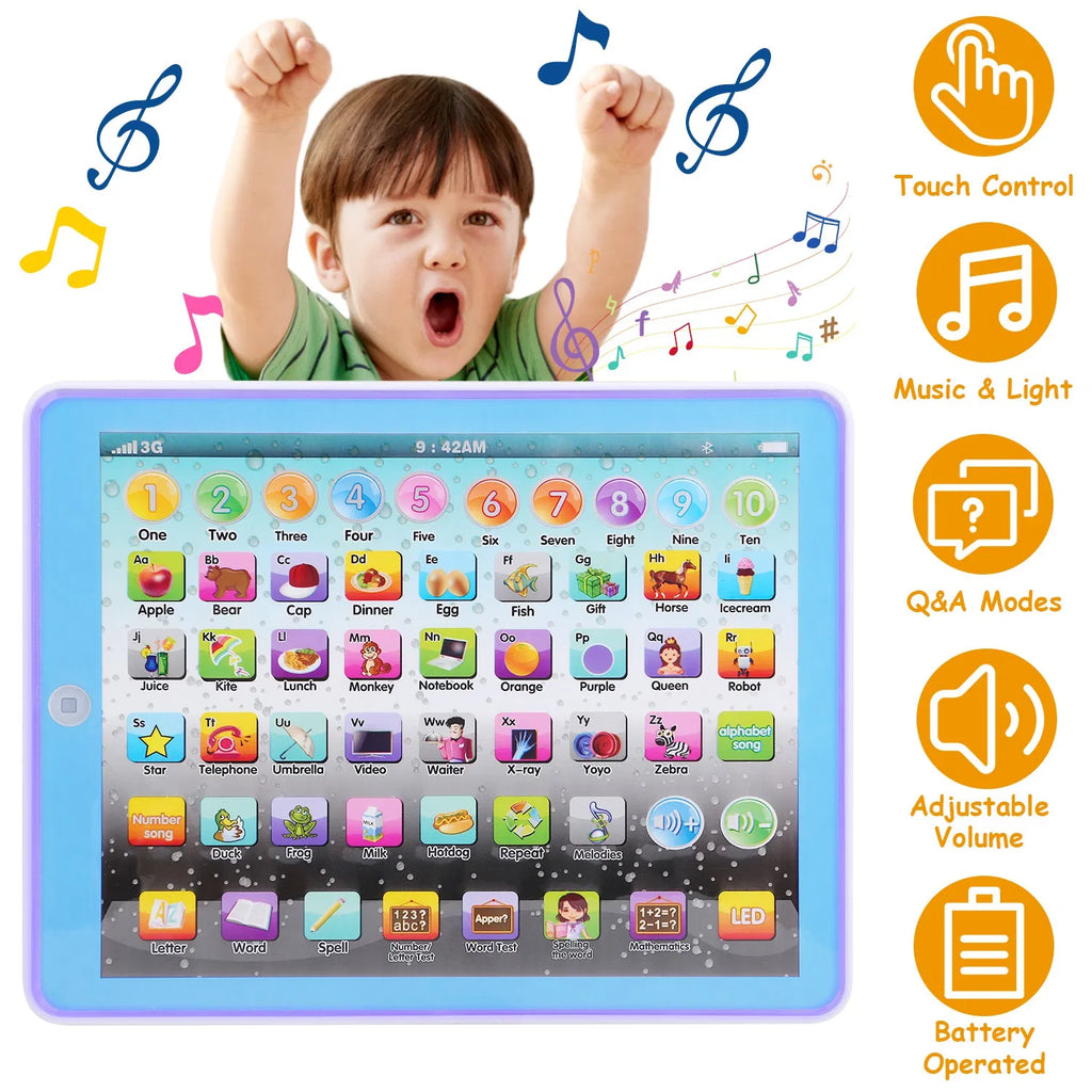 Kid Baby Toddler Comprimé Jouet d'apprentissage éducatif Étude Tablette Cadeau pour personnes âgées 2 3 4 5 6