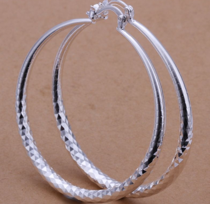 925 Boucles d'oreilles de boucles de boucles d'oreilles exagérées en argent