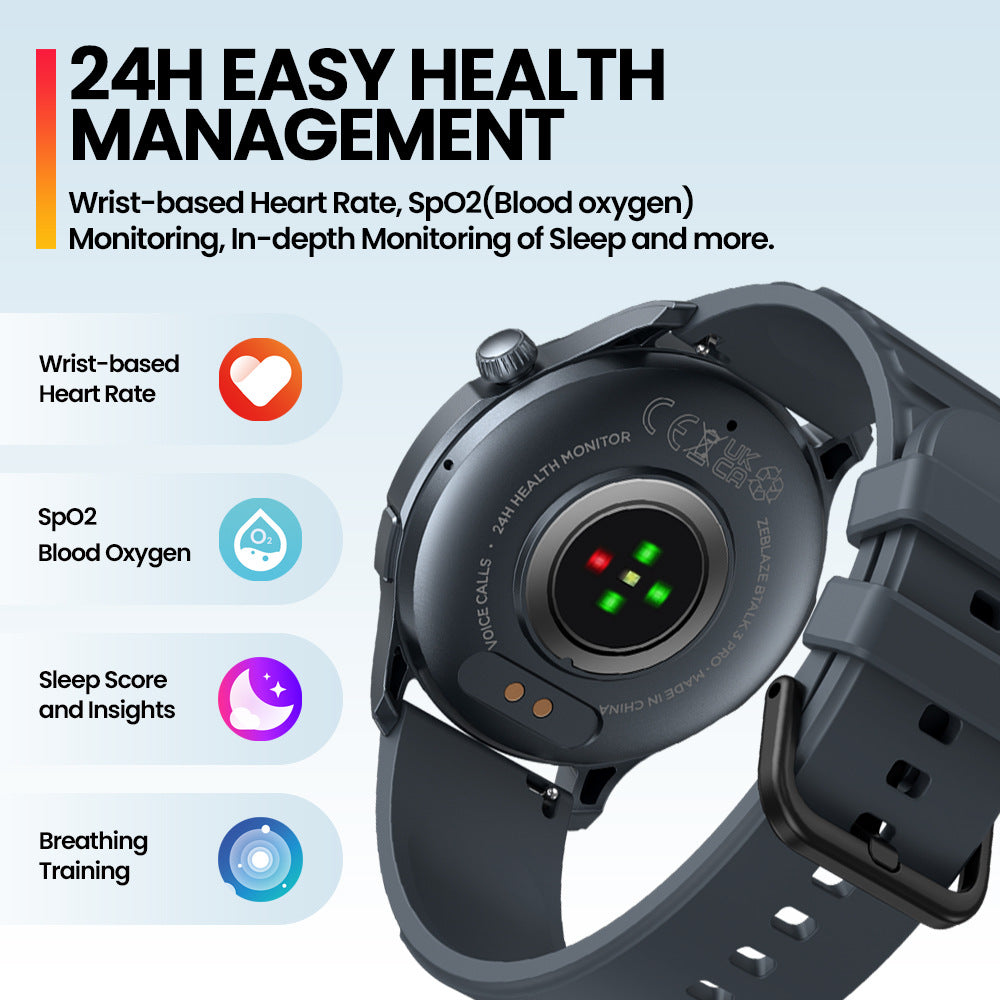 Écran d'affichage de la montre intelligente Bluetooth appel santé Fitness Tracking