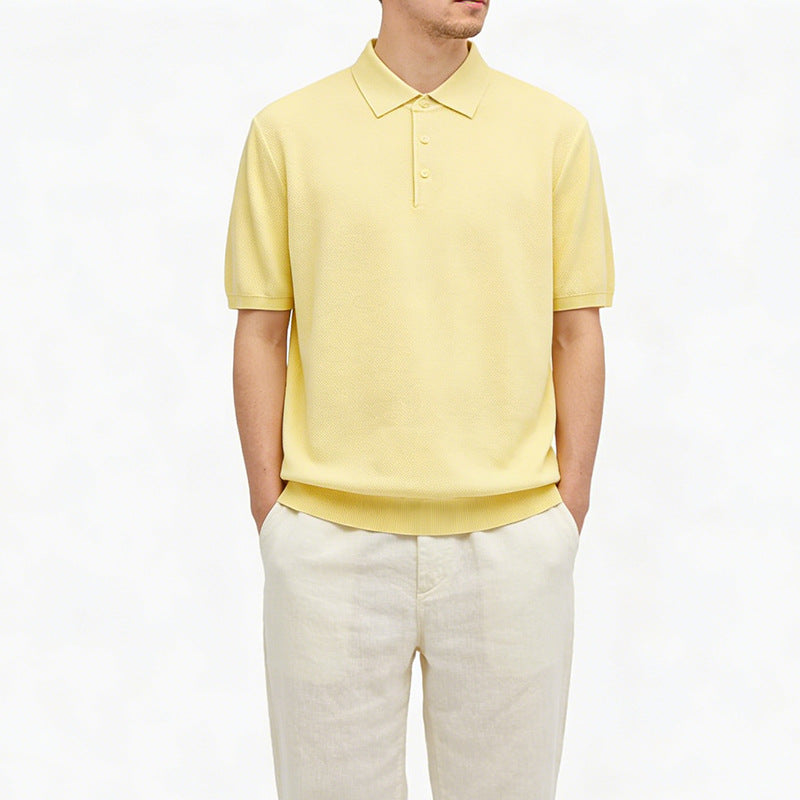 Hommes Soie Lyocell Tencel Blend T-shirt manches courtesBlouse