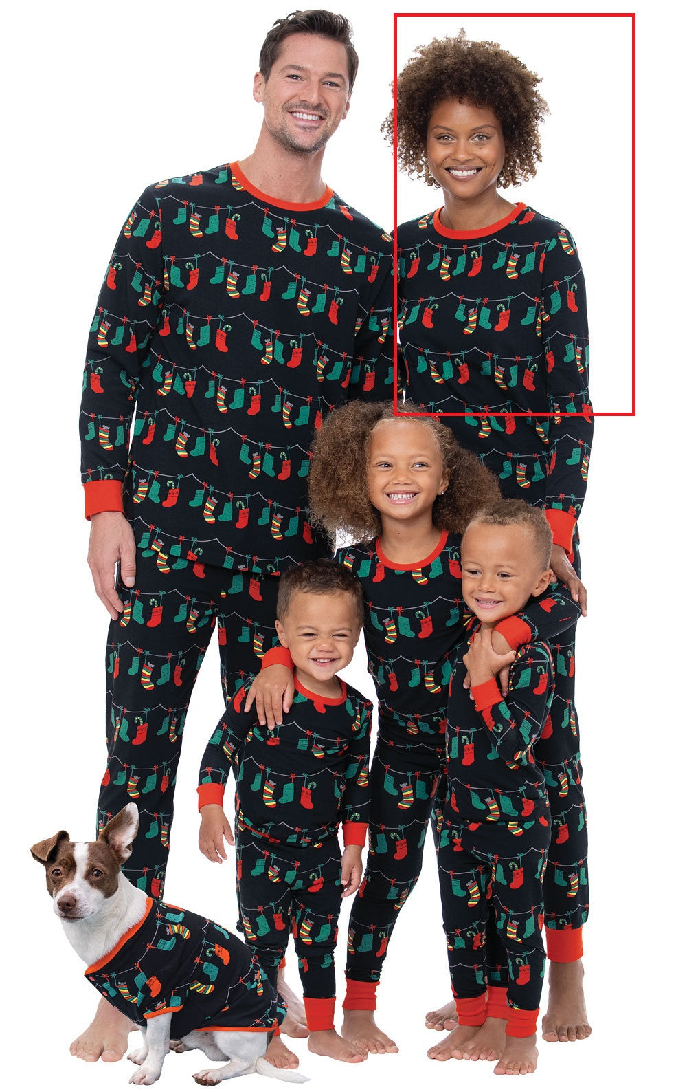 Famille imprimée européenne et américaine de quatre vêtements parent-enfant de Noël