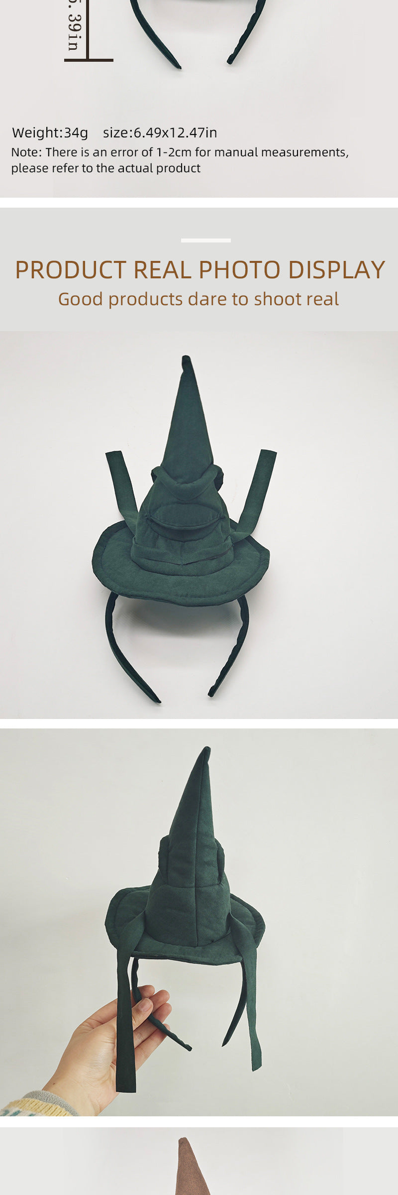 Halloween Day Party Photo Props Magic Witch Hat Headband