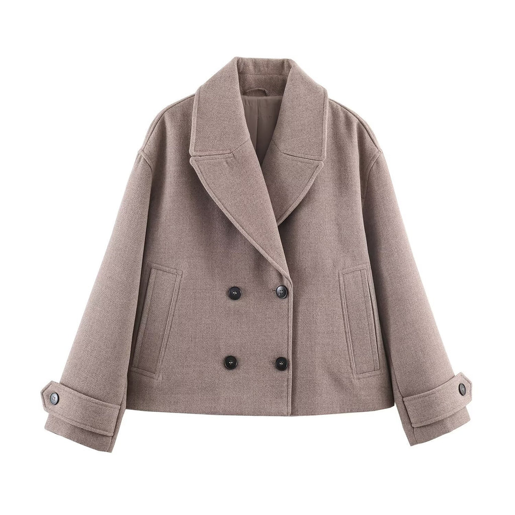 Veste en laine courte à deux seins mode