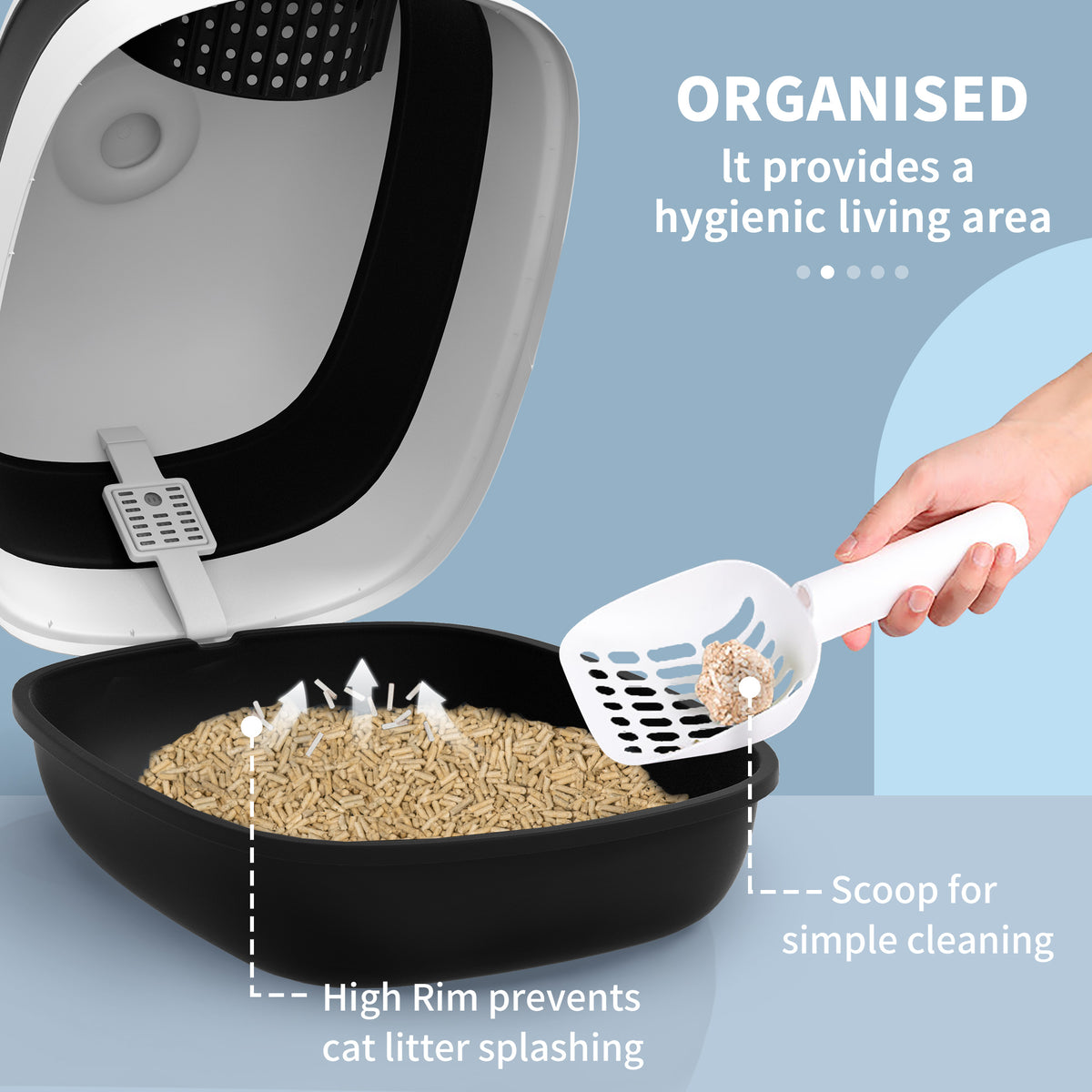 Litière pliable pour chat avec lit
