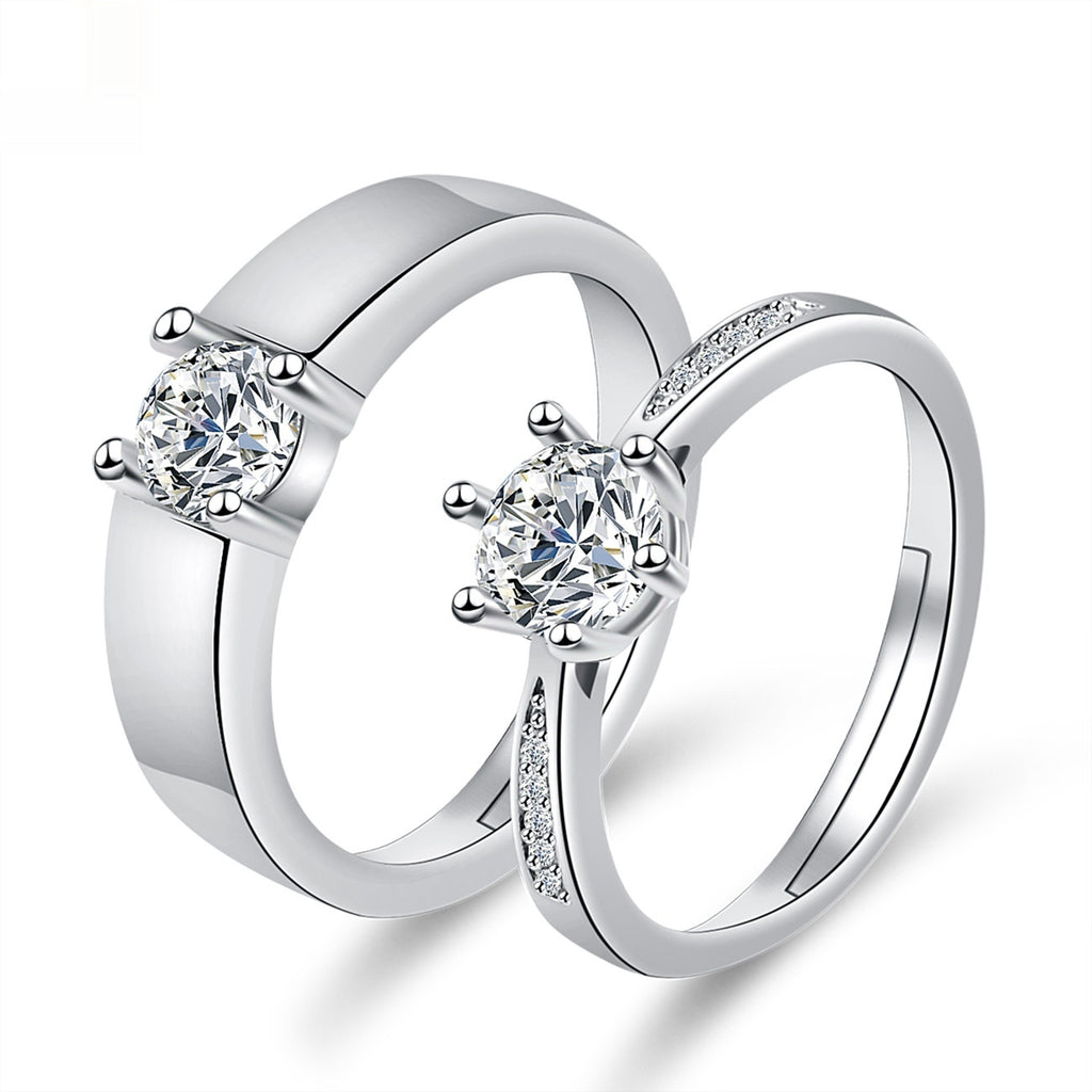 Moissanite Engagement Couple Anneaux Couple