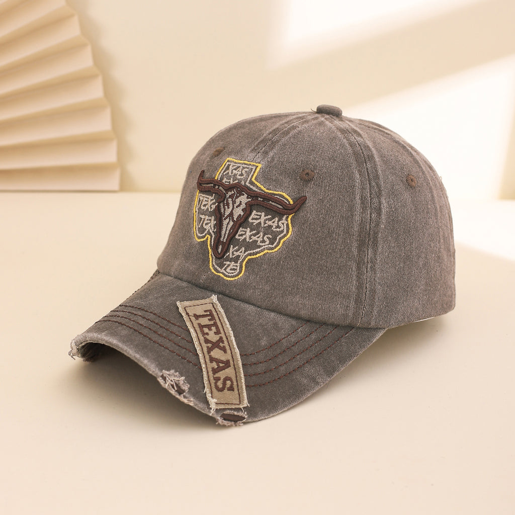 Fashionable Classic Lavé à l'eau Brodé Cowboy Casquette de baseball avec patch et broderie