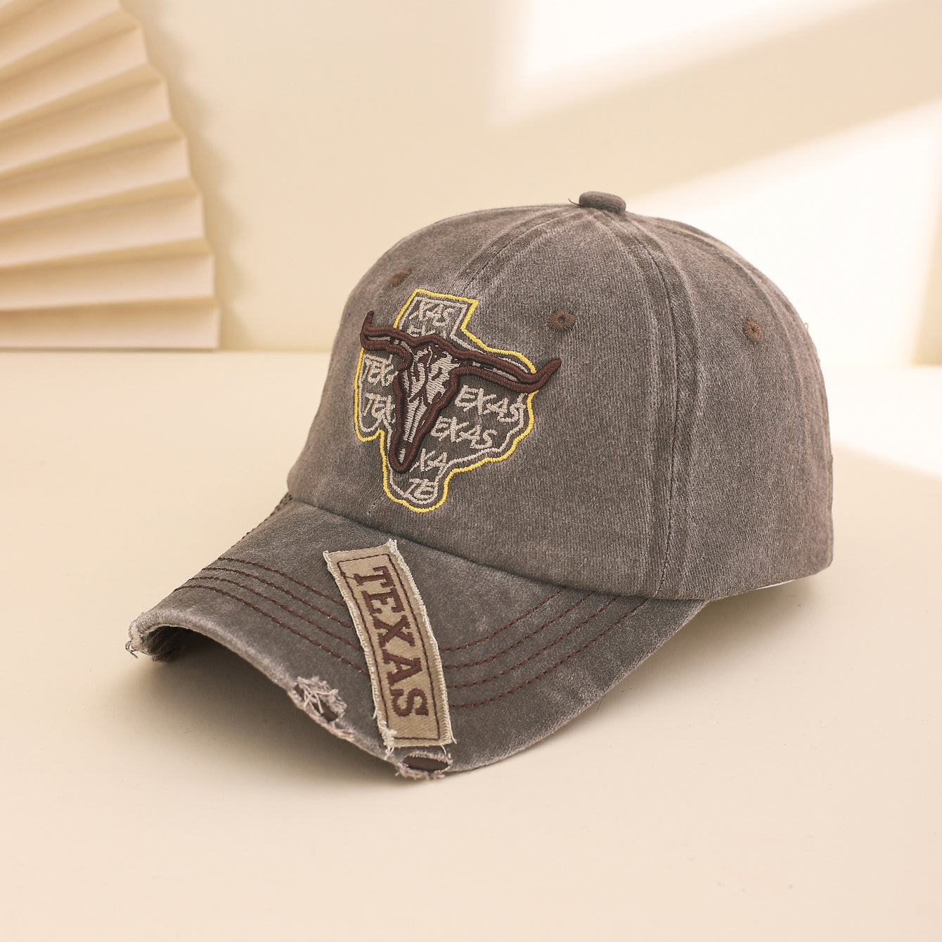 Fashionable Classic Lavé à l'eau Brodé Cowboy Casquette de baseball avec patch et broderie