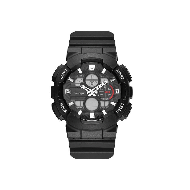 Men's Waterproof synchrone Double Inserts Electronic Watch Fashion