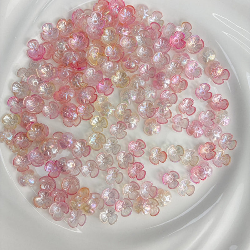 Perles 3-Pétales lumineuses de fleurs acryliques