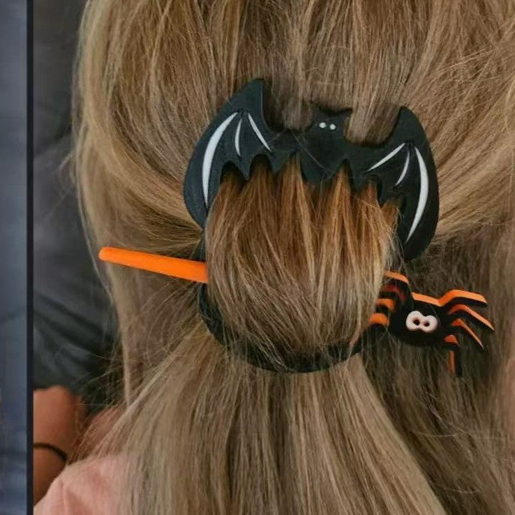 Barrettes d'Halloween Witch Bat épingle à cheveux