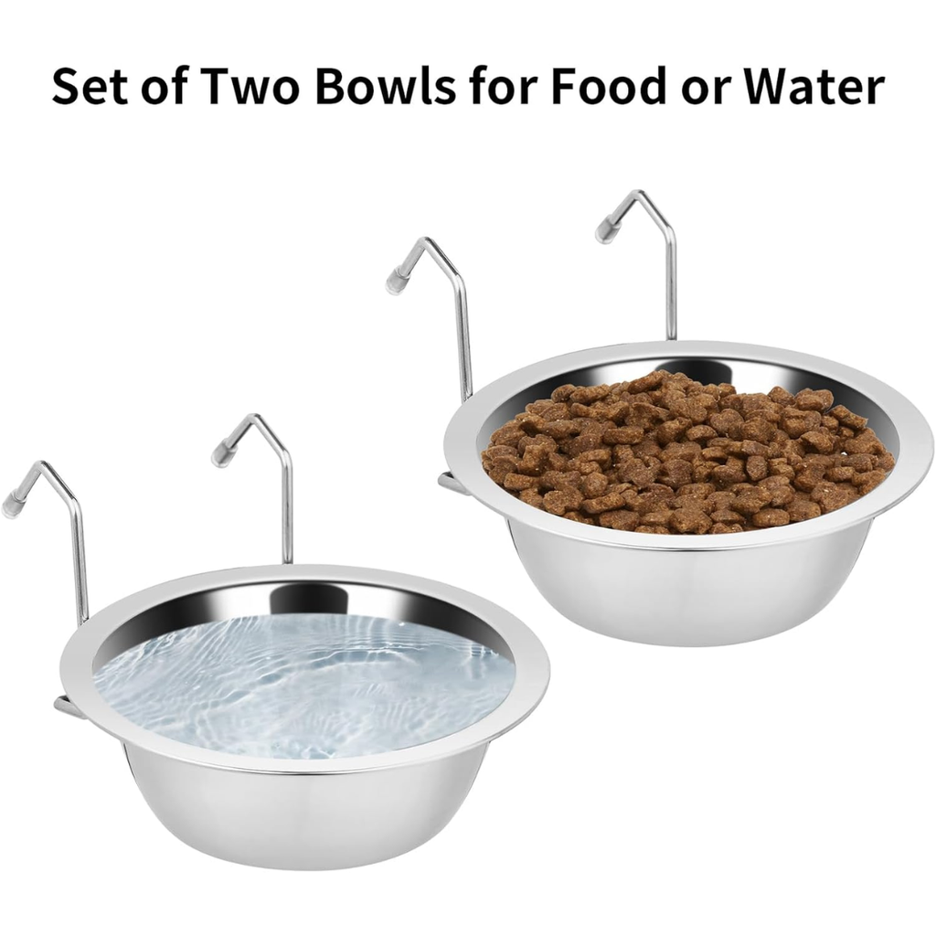 2PCS Kennel Water Bowl Suspension