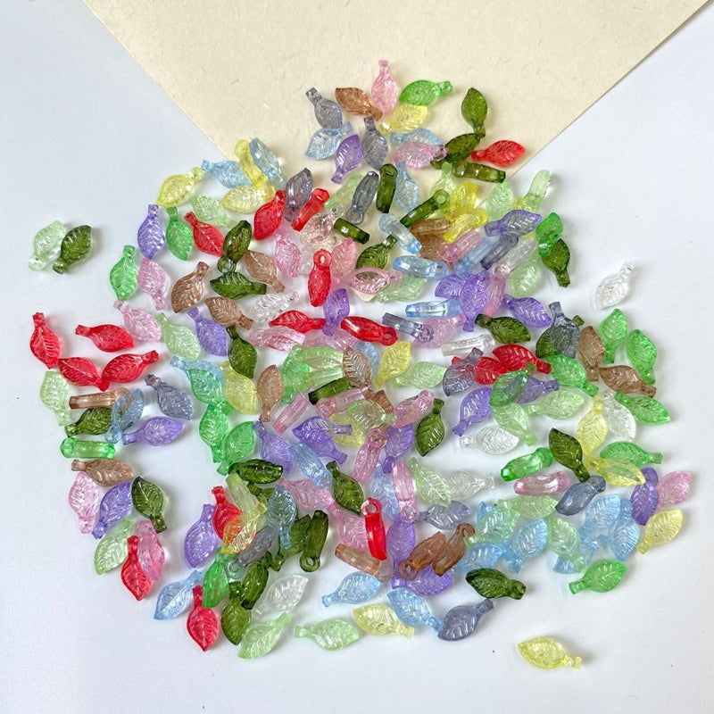Tiny Translucent Acrylic Leaf Charms