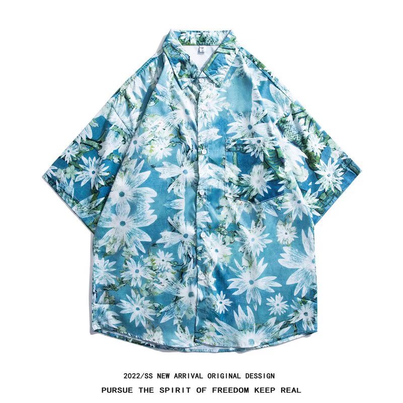 Chemise à manches courtes de plage hawaïenne pour hommes