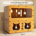 2 Styles Double couche Cat Scratcher House Multifonctionnel papier ondulé Cat Nest Villa