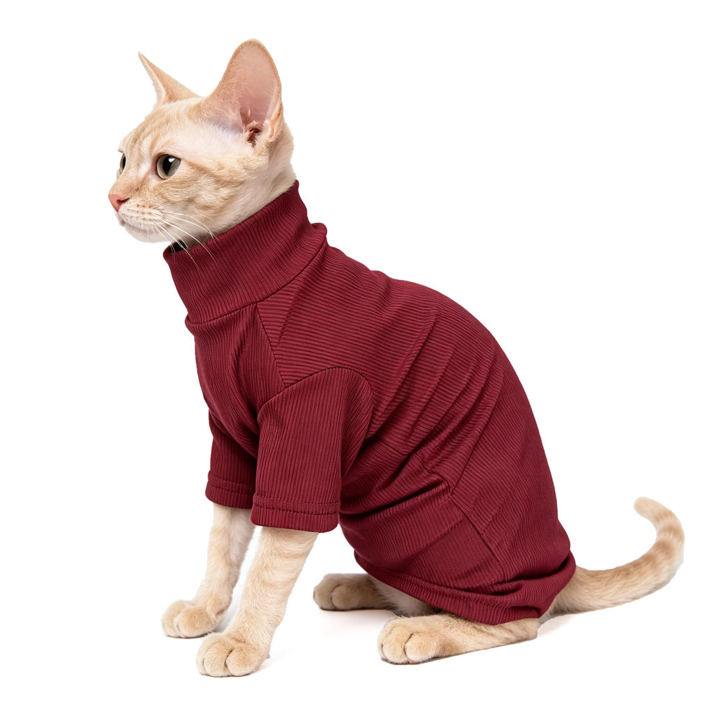 Sphynx Chats Vêtements Chats sans cheveux Chemise Col tortue Sphynx Vêtements Kitten Chandails T-shirts