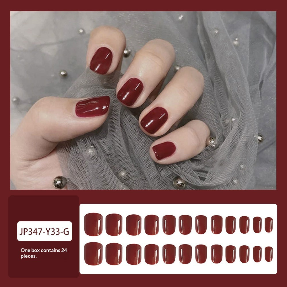 Améliorer votre apparence.24 Stickers Faux Nail Rouge carré Court En Couleur Rouge Rose