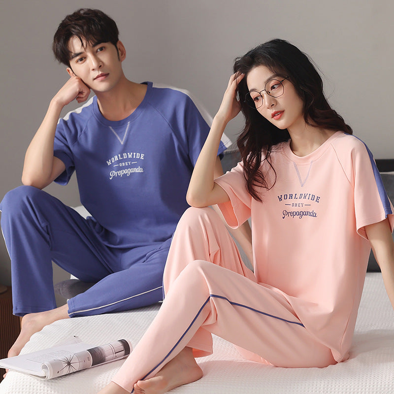 Couple pyjama hommes coton rouge année animal pantalons manches courtes maison vêtements ensemble