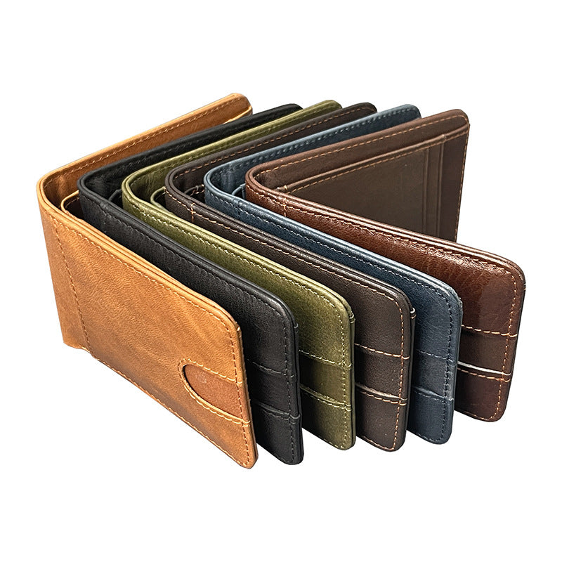Oil-cracked leather card holder