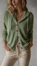 Manteau de cardigan à capuchon pour femmes