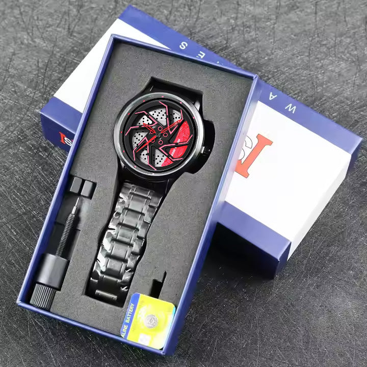 Elegant and cool men's quartz watch with a fashionable steel bracelet