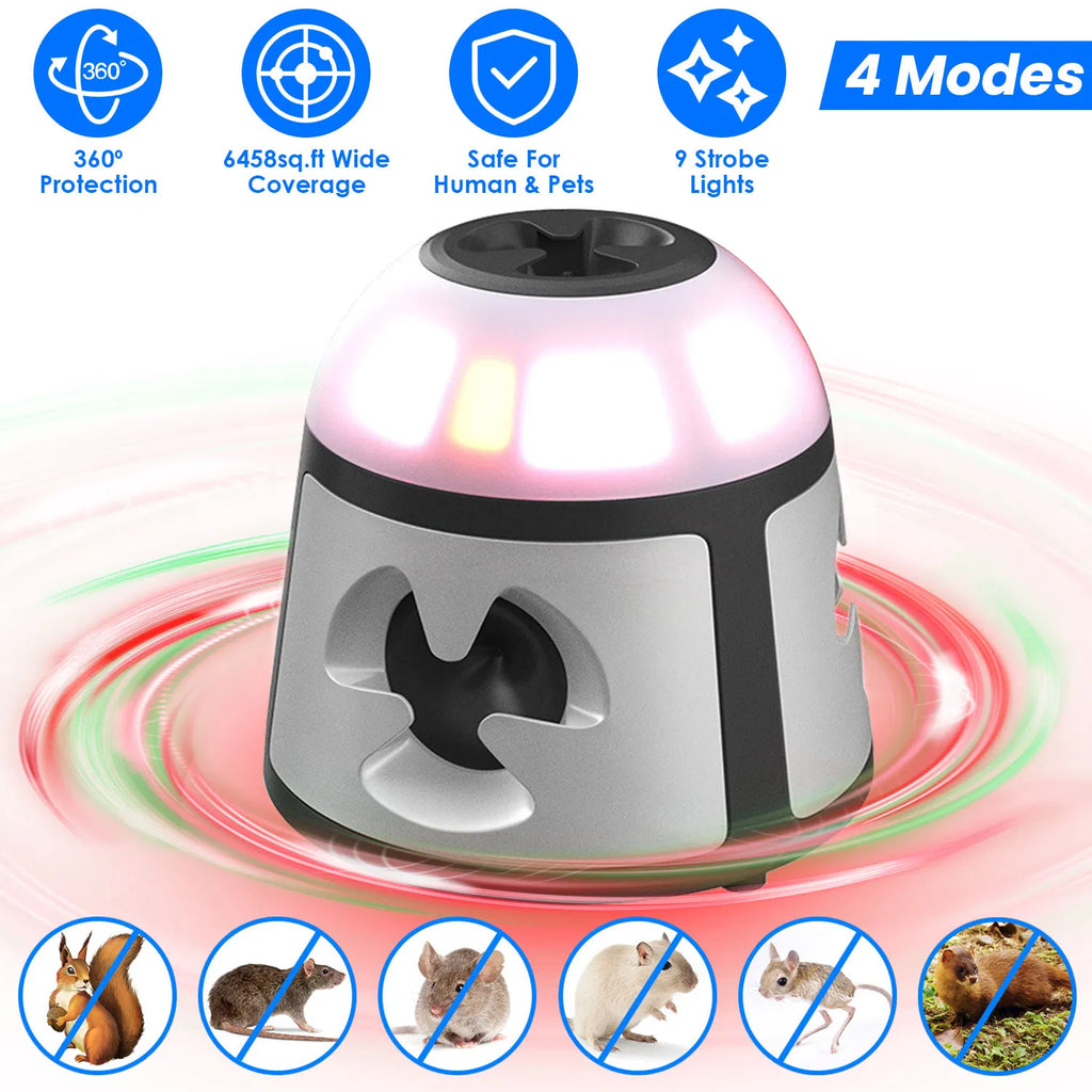 360°Ultrasonic Mice Repulsent intérieur répulsif écureuil écureuil écureuil écureuil écureuil de commande wi
