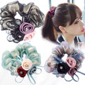 Scrounchie Femelle Headflower Headrope Flower Ponytail Grande bande intestinale