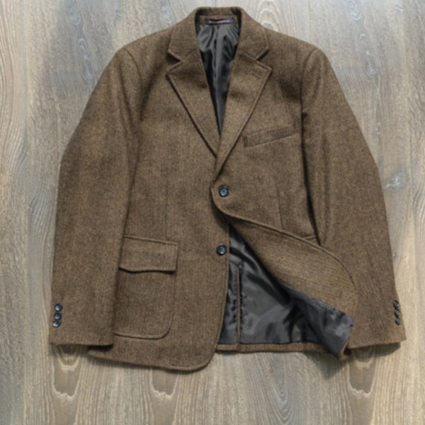 Style américain Vintage Herringbone Tweed lourd poids veste de travail en laine