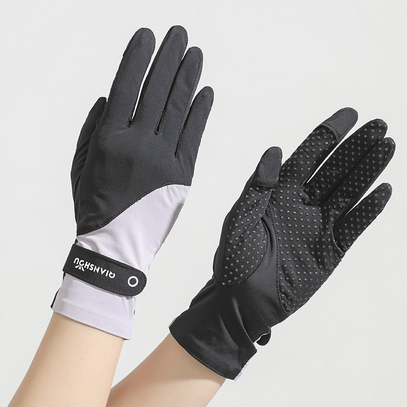 Pare-soleil pour les femmes d'été Ice-Felt à deux doigts coupés Gants minces protecteurs UV