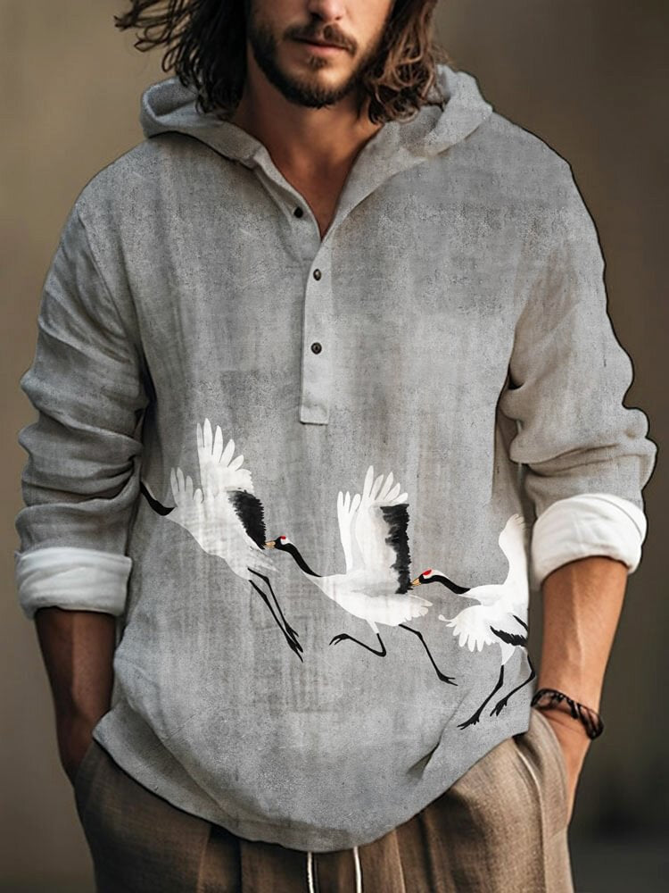 Pull à capuche avec boutons pour hommes